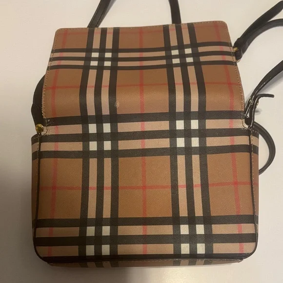 Burberry Brown and Black Plaid Crossbody Bag - Picture 7 of 8